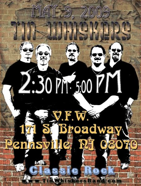Poster for 5/9/09 outdoor gig which was canceled due to thunderstorms.